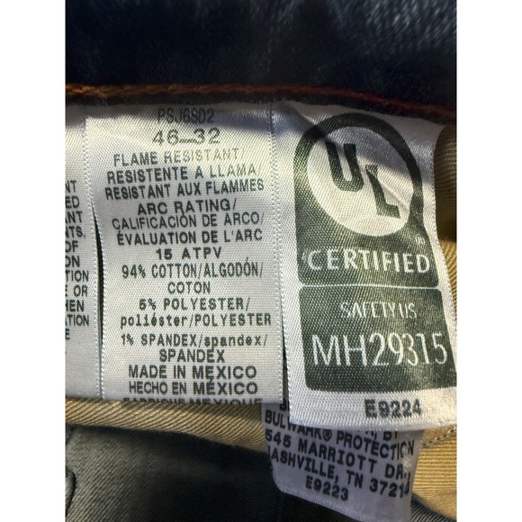 BULWARK FR - Men's Bootcut Flame Resistant Denim Blue Jeans - Size 46x32 - Picture 5 of 7